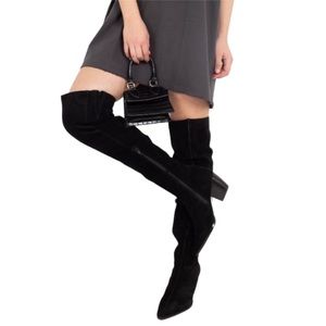 Matisse Sky High Over The Knee Heeled Boot Black  8M